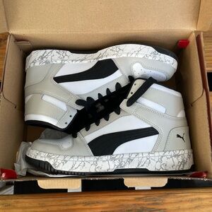 Puma Rebound Mid Layup Marble High-Top Sneakers
